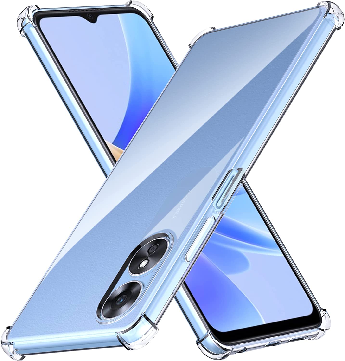 PIXFAB For Oppo A17 Clear Case, Shockproof [Ultra Slim] Scratch Resistant Gel Rubber Silicone [Protective Case] Phone Cover For Oppo A17 - Clear