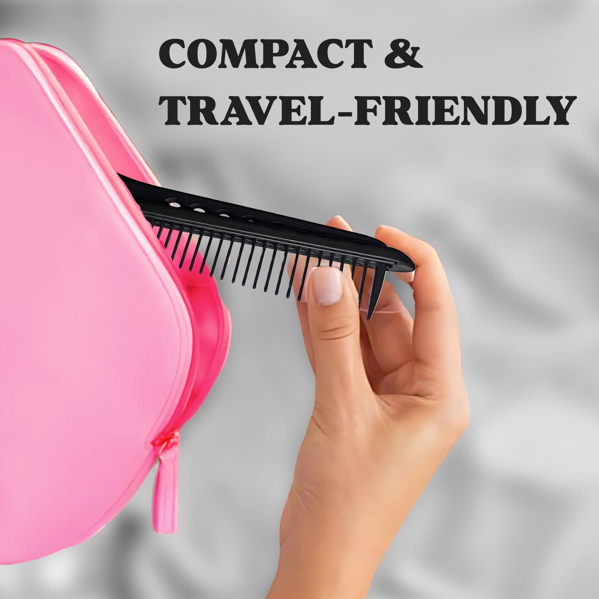 HerStyler Herstyler Hair Straightening Comb - Straightener Comb for Flat Iron - Makes Styling Easy - Get Straight Hair in Minutes (Pink)