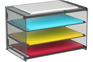 Samstar Paper Letter Tray, 3 Tier Desk File Organizer Paper Sorter Letter Shelf Rack, Mesh Made,Black ...