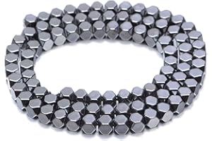 AD Beads Natural Hematite Gemstone Faceted Square Cube Loose Beads 16" 2x2mm 4x4mm (4x4mm, Metallic Black Hematite)