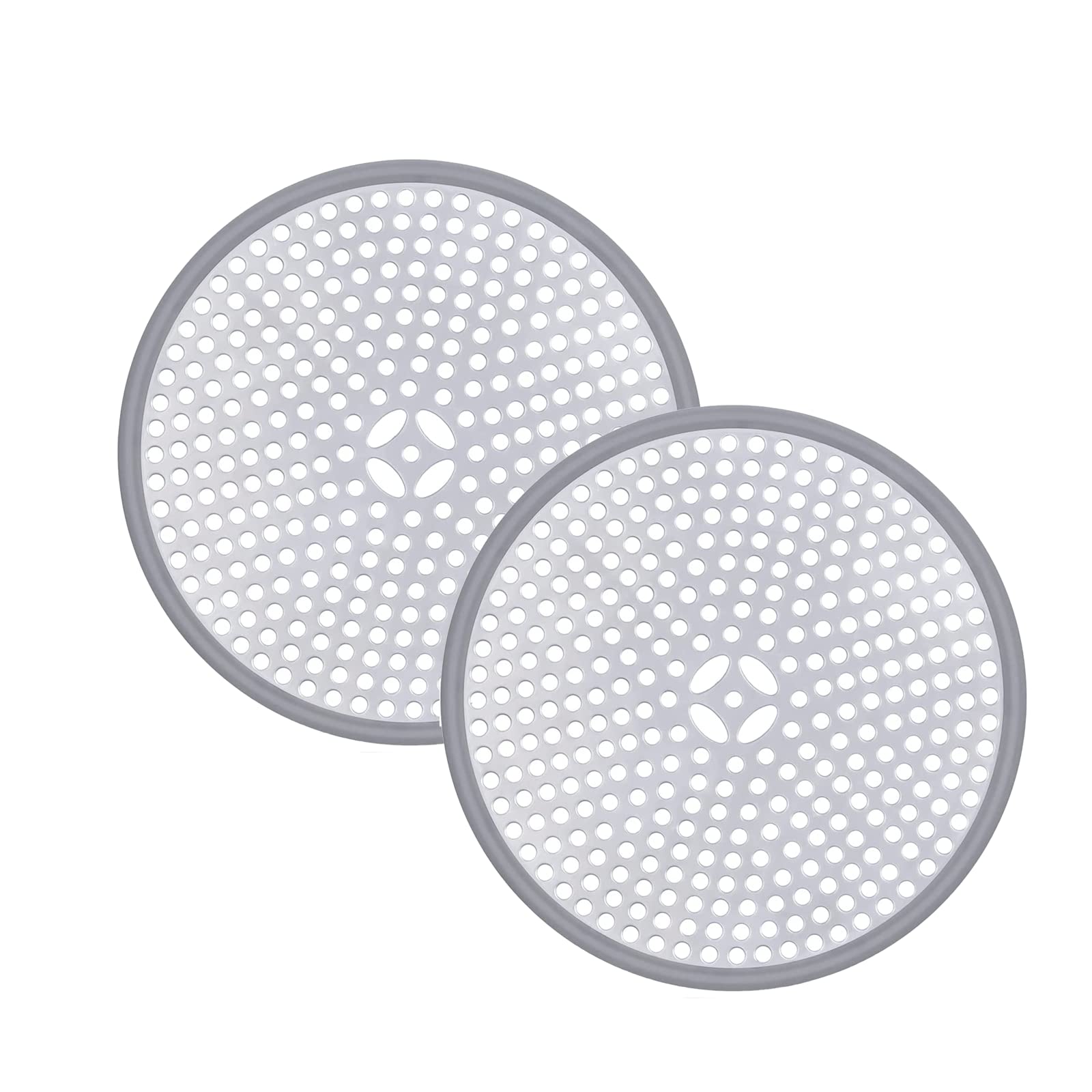 2 PCS Hair Catcher Stainless Steel Hair Stopper Silicone Shower Drain Covers, Hair Stopper Drain Protector Rubber Tube drain Strainer for Bathtub Kitchen and Bathroom