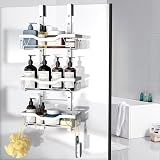 UUlioyer Hanging Shower Caddy Over Door 3 Layer White No Drilling view 6
