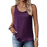 Zeagoo Silk Satin Tank Tops for Women Scoop Neck Sleeveless Camisole Tops 2026 Summer Basic Blouses