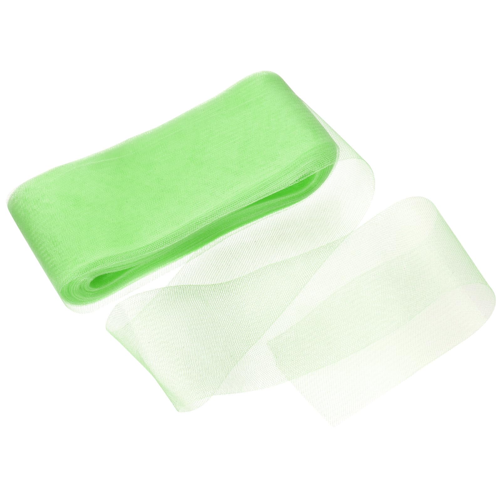 M METERXITY Stiff Horsehair Braid 4 Inch Wide 50 Yards Soft Polyester Horsehair Braid Roll for Wedding Dress/Dance Formal Dress Accessories/Skirt Boning Sewing Shaping [Light Green]