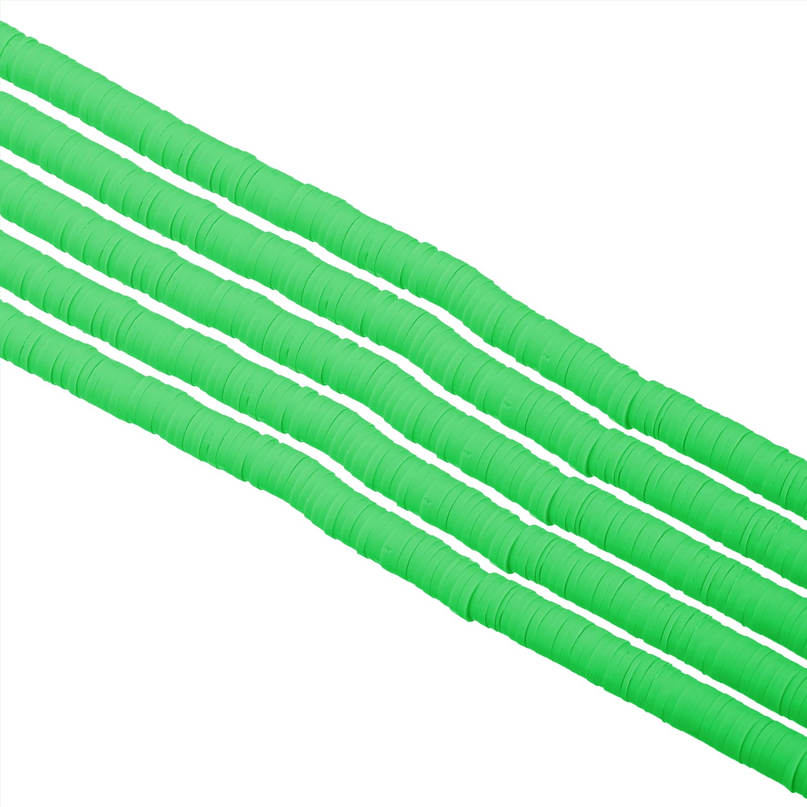 PATIKIL 6mm Polymer Clay Beads Spacer, 1750Pcs 5 Strands Round Flat Handmade Bead Spacer for Craft Home Decor Chain Bracelets Jewelry Making, Light Green — image 1