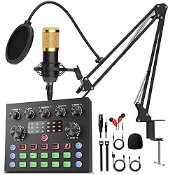 Podcast Equipment Bundle, Audio Interface DJ Mixer