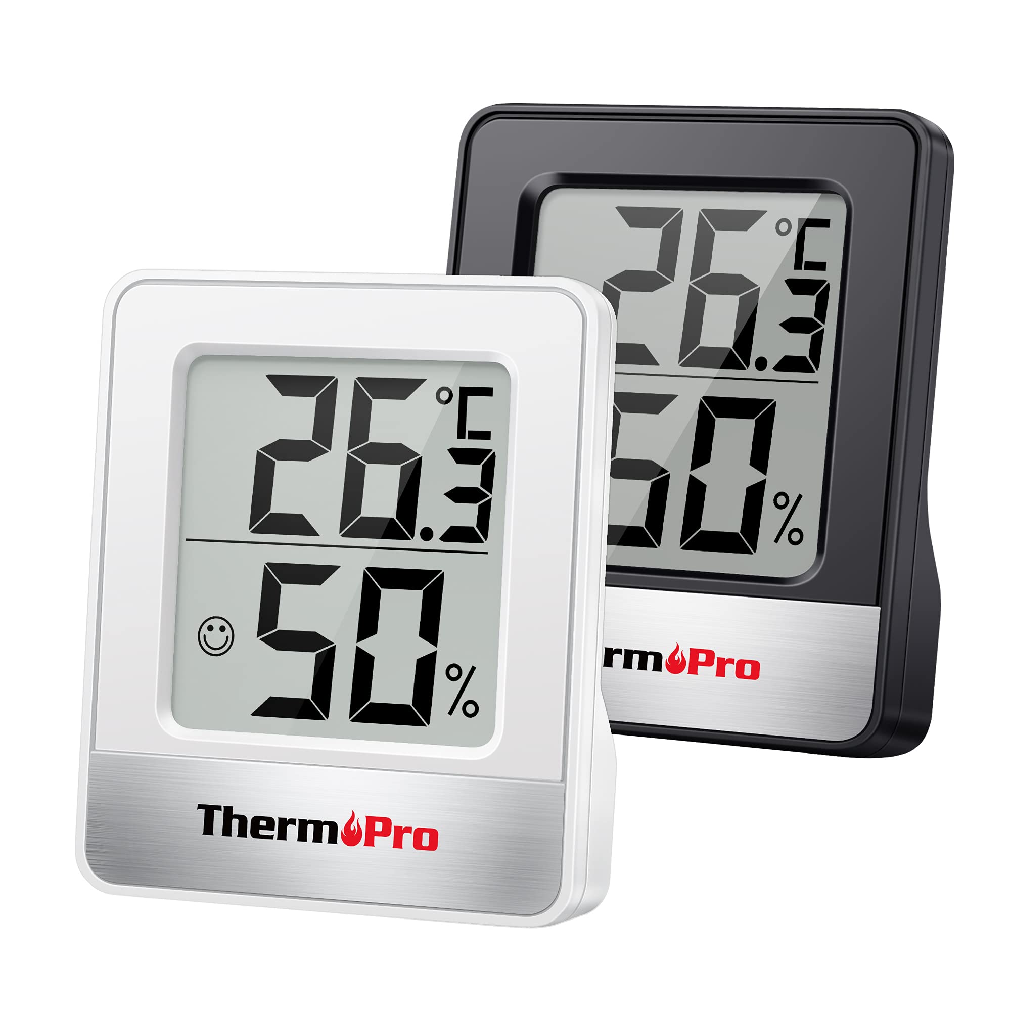 ThermoPro TP49 Digital Indoor Hygrometer Mini Room Thermometer Temperature Monitor and Humidity Meter for Home Office Air Comfort Thermo Hygrometer, 2 Pieces