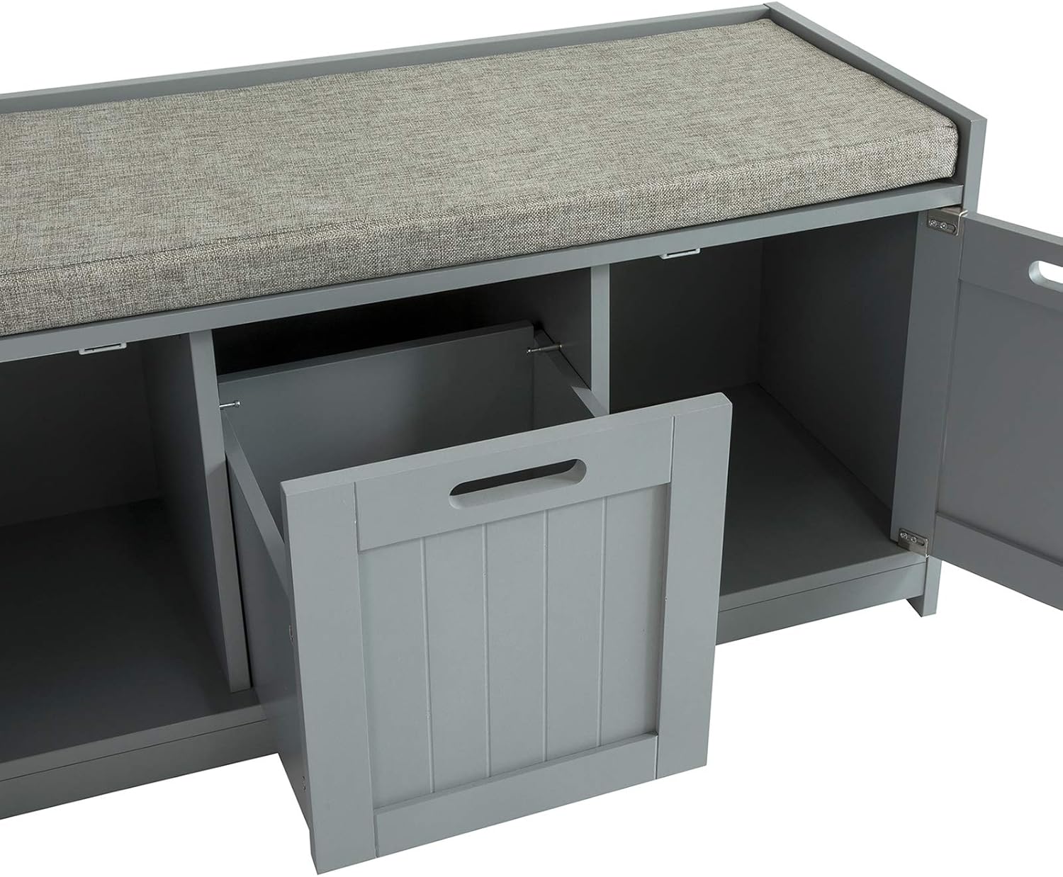 SoBuy FSR80-SG Sitzkommode Sitzbank mit Stauraum Schuhbank mit