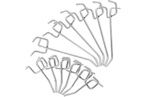 PATKAW Tripod Pegboard Hooks Heavy Duty Steel 12Pcs for Craft Organizing and Shelving Rack in Garage