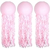 Jellyfish Paper Lantern Hanging Decoration, UNIIDECO Jelly Fish Mermaid Decor for Party, Under The Sea Mermaid Birthday Party