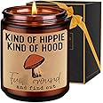 LEADO Kind of Hippie Kind of Hood Scented Candles, Hippie Room Decor - Boho Gifts for Women, Men - Funny Birthday, Valentines, Electric Gifts for Hippy Women, Friend, Bestie, BFF, Her, Boho Stuff