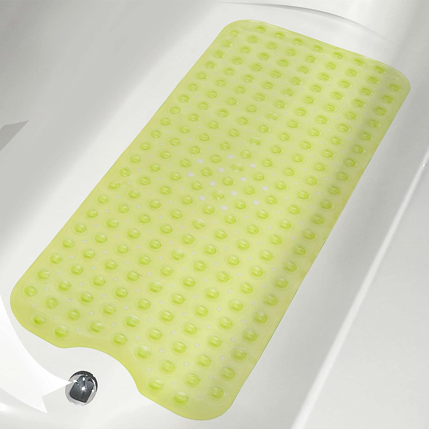 ROSMARUS Shower Mat Non-Slip Bath Tub Mat with Suction Cups and Drain Holes Bath Mats for Bathroom Shower Floor Mat Anti Slip Bathtub Accessories, 16” x 39”, Green: Home & Kitchen