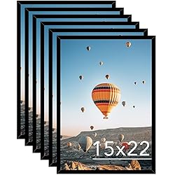 JCJMY 15x22 Picture Frame Set of 6 Black for Wall