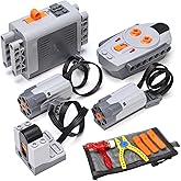 AIMATRIX Power Function Motor Kit Contains AA-Battery-Case, 2*M Motor, Remote-Control, Receiver and Parts Kits Compatible wit