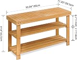 SMIBUY Bamboo Shoe Rack Bench 3-Tier Organizer Natural view 5