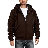 Vividpoint Men's Zip Up Fashion Full Sherpa Hoodies Fleece Lined Jacket Winter Warm Coat Heavyweight Sweatshirts