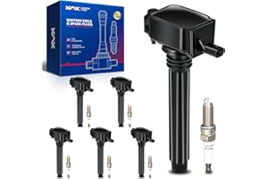 KAX OEM Performance Set of 6 UF648 Ignition Coils & Double Iridium Spark Plug Fits for Jeep Grand Cherokee Wrangler Grand Caravan Chrysler Town & Country Dodge Charger Durango Challenger Avenger Routan