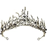 TOCESS Black Crown Tiara for Women Goth Vintage Queen Princess Baroque Crown for Girls, Ideal Gift for Costume Show Party Prom Birthday Halloween