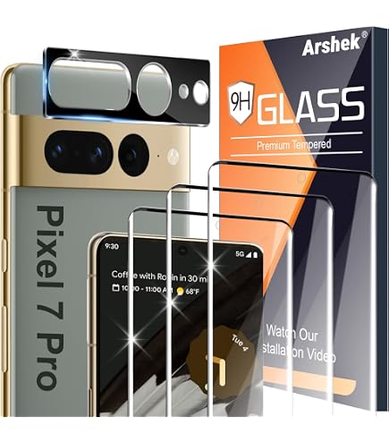 FANGTIAN 3-Pack 3D Curved for Pixel 7 Pro Screen Protector Tempered Glass, 9H Glass for Google Pixel 7 Pro 6.7Inch -[Fingerprint Unlock][Alignment Tool