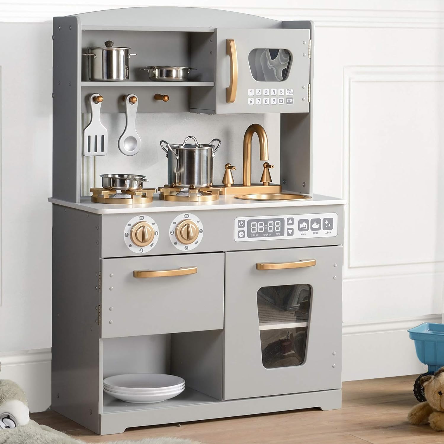 wooden pretend kitchen