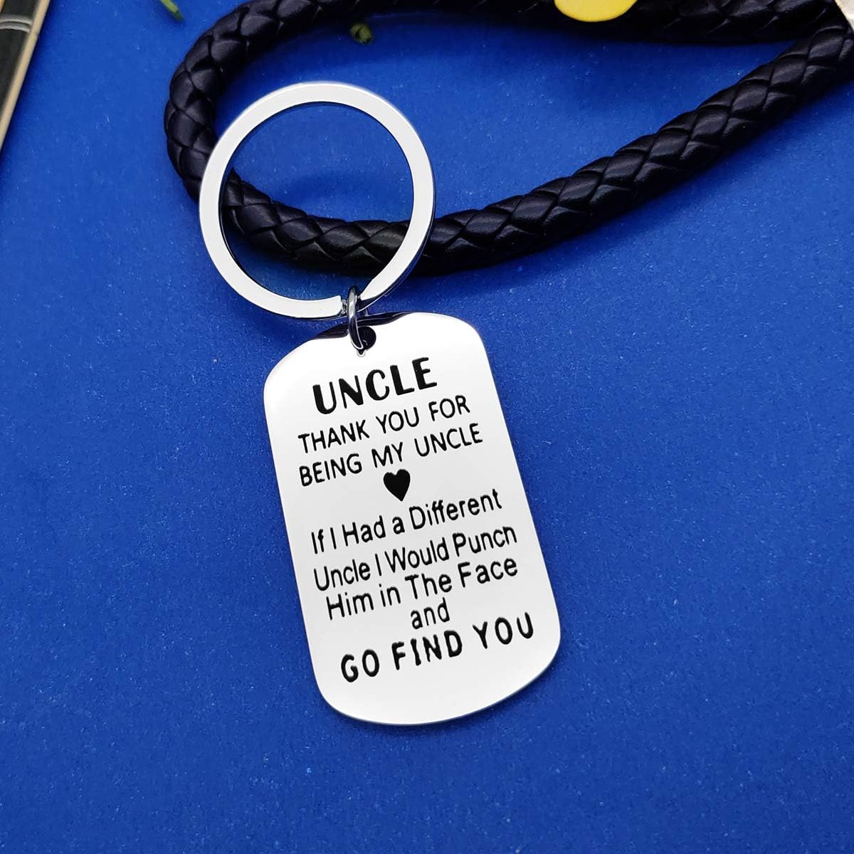 Uncle Keyring Gifts Fathers Day Gift Thank You for Being My Uncle Keyring Christmas Birthday Gifts for Uncle Thanksgiving Gifts Uncle Gifts from Niece Nephew - Image 5