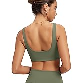 ODODOS Square Neck Sports Bra for Women Wirefree Non Padded Yoga Tank Workout Crop Tops