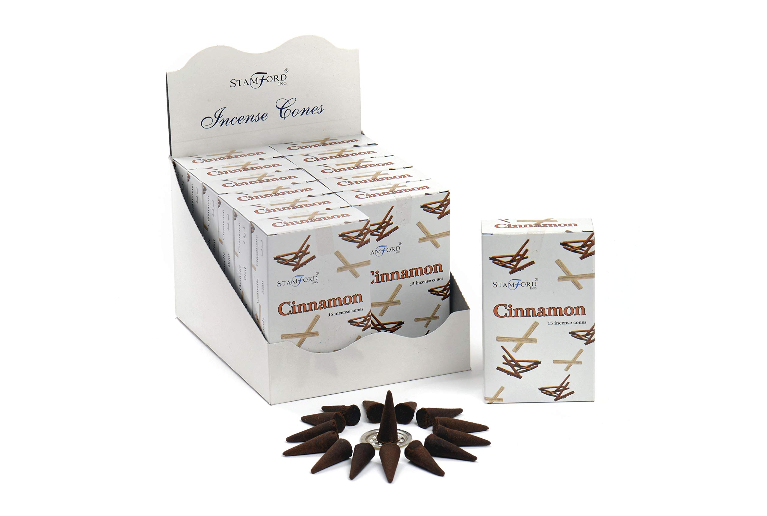 Stamford 37173 Cinnamon Incense, 15 Cones x 12 Packs, One Size