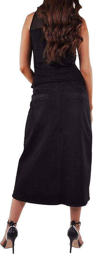 black jean skirt amazon