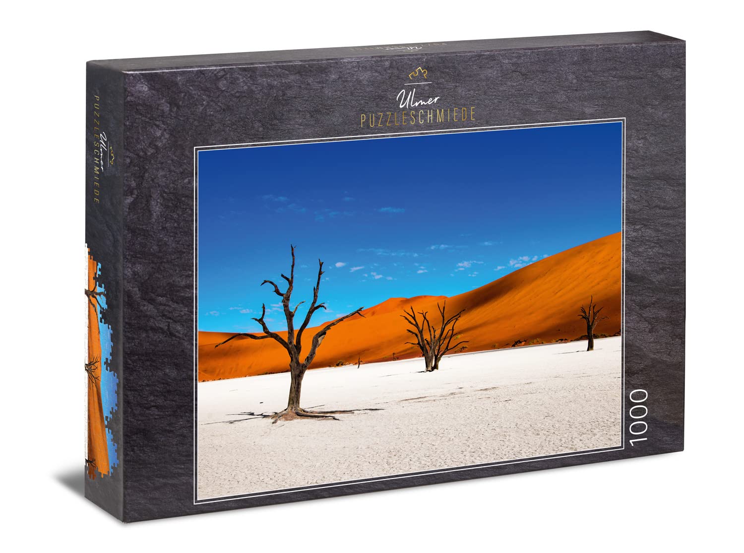 Ulmer Puzzleschmiede - Puzzle "Desert Trees" - Impressive 1000 Piece Puzzle Motif from Namibia - Colour-Intensive Africa Puzzle - Quality Made in Germany