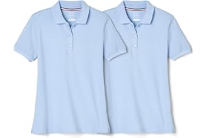 French Toast Girls' Short Sleeve Stretch Pique Polo-2 Pack