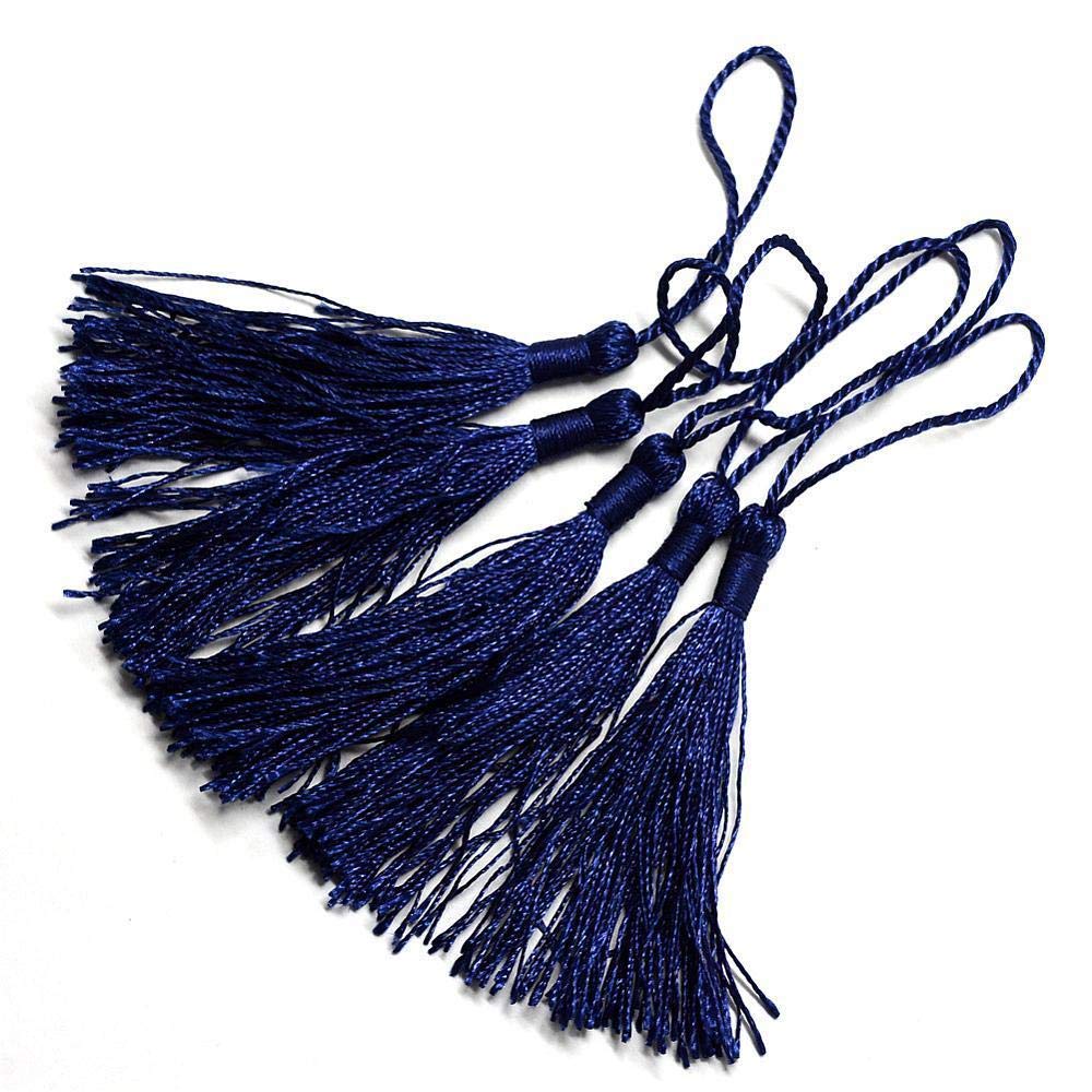 50 x Navy Blue 13.5cm Silky Crafts Making Tassels - Bookmarks, Scrapbooking and Cardmaking