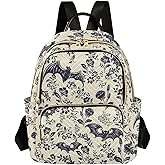 PJGINUIUA Women Fashion Backpack Purse Casual Lightweight Travel Shoulder Bag Goth Bats Rucksack Ladies Bag, Small