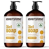 Everyone 3-in-1 Soap, Body Wash, Bubble Bath, Shampoo, 32 Ounce (Pack of 2), Coconut and Lemon, made with Essential Oils for Men and Women