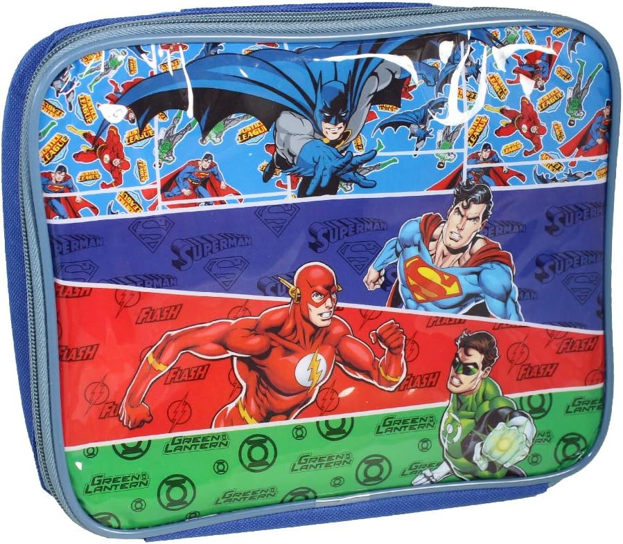 DC Justice League Justice League Batman, Superman, Flash and Green Lantern Lunch Bag, Fabric