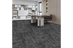 ALTRUISTIC Heavy Duty Commercial Carpet Tiles 24" x 24", 18 Pcs/72 sq ft (FlexLok tabs Included),Non-Slip Soft Square Carpet 