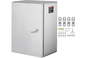 VEVOR Steel Electrical Box 16" x 12" x 8" Electrical Enclosure Box 304 Stainless Steel Electronic Equipment Enclosure Box IP6