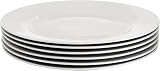 Amazon Basics 6-Piece White Dinner Plate Set 10.5 inches Porcelain BPA-free view 4