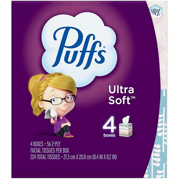 PUFFS 2675854 ULTRA SOFT & STRONG STANDARD FACIAL TISSUES 2-PLY 56 SHEETS/BOX