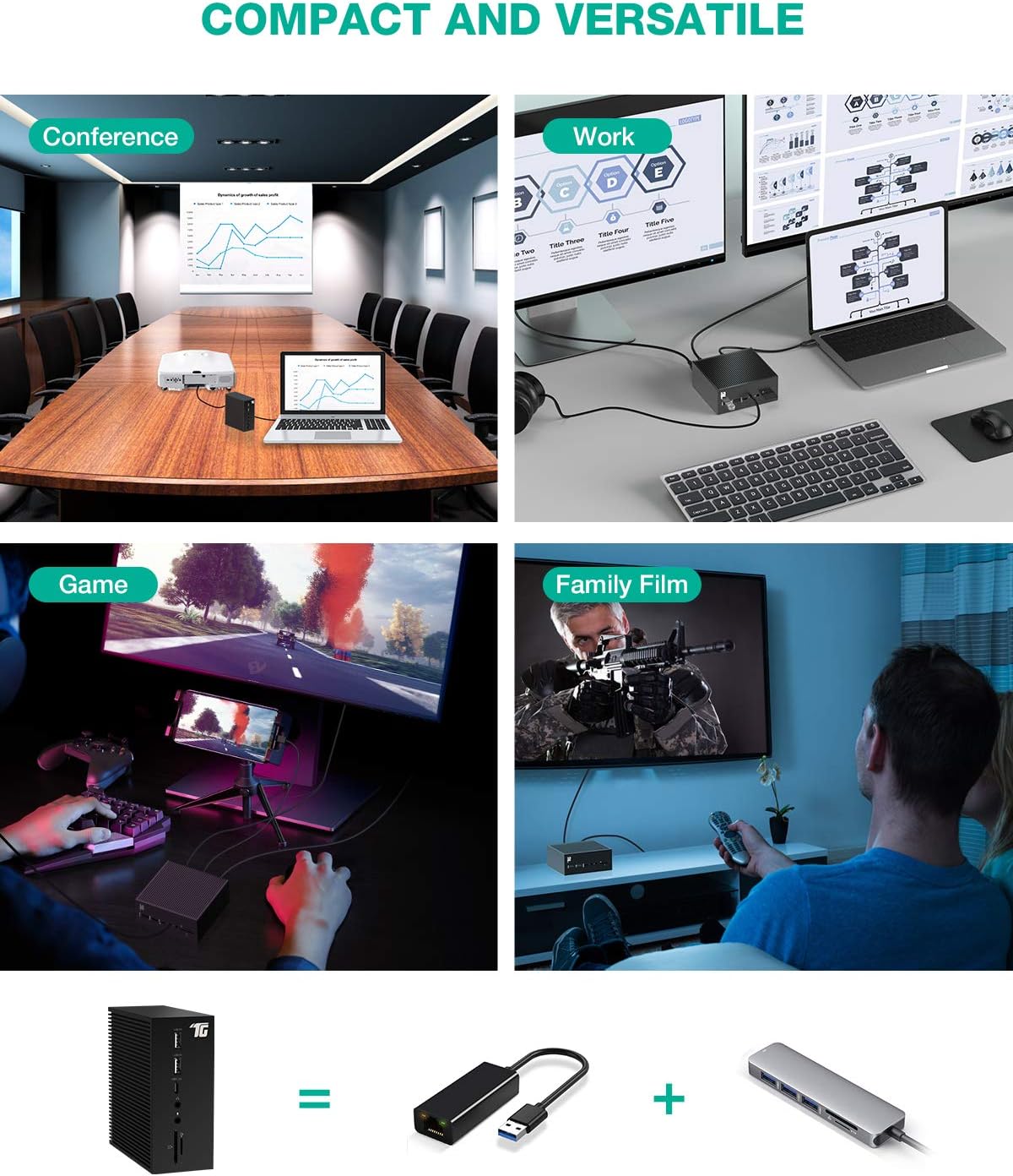 2021 Newest USB C Docking Station, Tiergrade Triple Display 17-in-1 Dock for Windows/MacOS Laptops (2X 4K HDMI, 1x DisplayPort, 6 USB Ports, LAN, Optical Out, SD/TF Card Slot, 60W Charging): Electronics