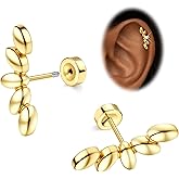 JeryWe Cartilage Earrings for Women Hypoallergenic Flat Back Earrings Surgical Steel for Sensitive Ears Flatback Stud Earring Helix Conch Tragus Daith Piercing Jewelry 16G