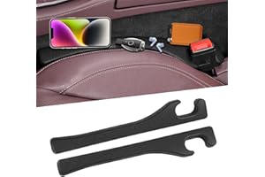 Witaxima Car Seat Gap Filler 2 Pack,Gap Filler for Car Seat Between Console and Seat to Stop Cellphone Key and Others Drop. PU Leather Seat Gap Filler Interior Accessories Universal for Car.(Black)