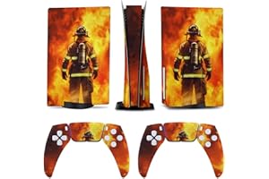 AoHanan Firefighter Standing Front Fire 5 Skin Controller Accessories Cover Skins Anime Vinyl Cover Sticker Full Set for 5 Disc Edition