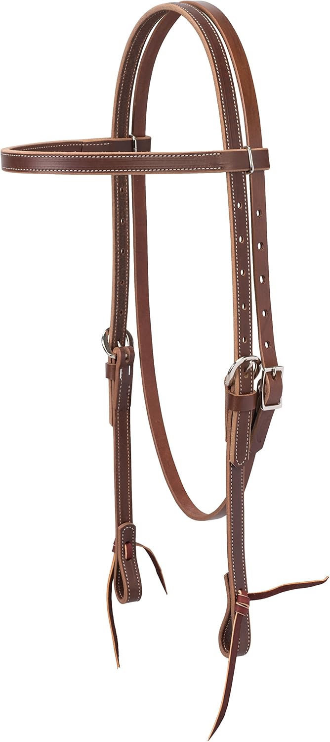 Weaver Leather Latigo Leather Browband Headstall, Brown: Sports & Outdoors