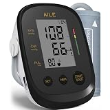 AILE Blood Pressure Monitor, Blood Pressure Machine Upper Arm Large Cuff(8.7"-16.5"), High Automatic Blood Pressure Monitors Cuff for Home Use, Manual Arm Bp Monitor, 2 * 99 Memory (Black)