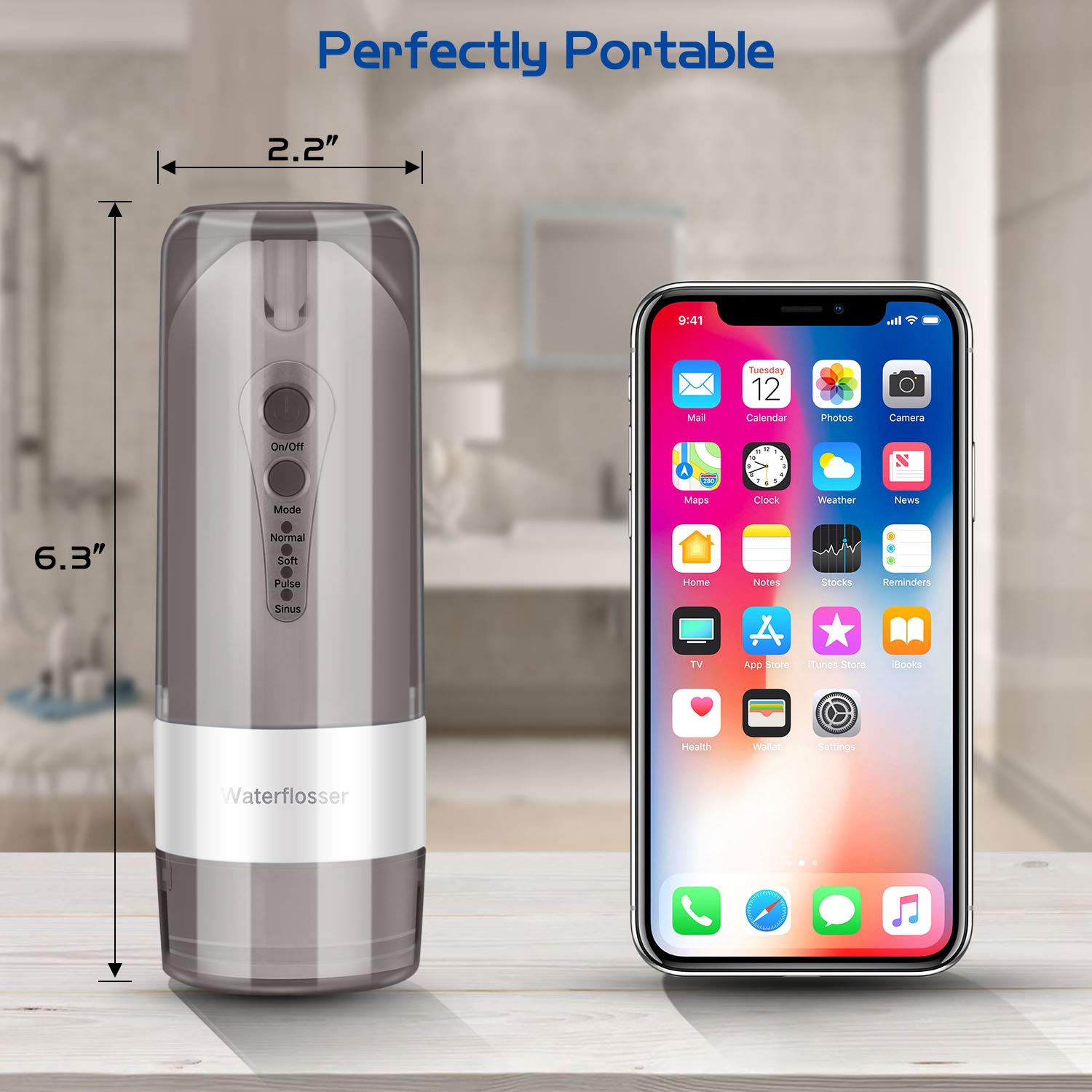 Water Flossers for Teeth,Small Water Flosser Portable for Trave(Grey)