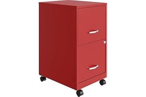 Lorell LYS SOHO File/File Mobile File Cabinet, Red