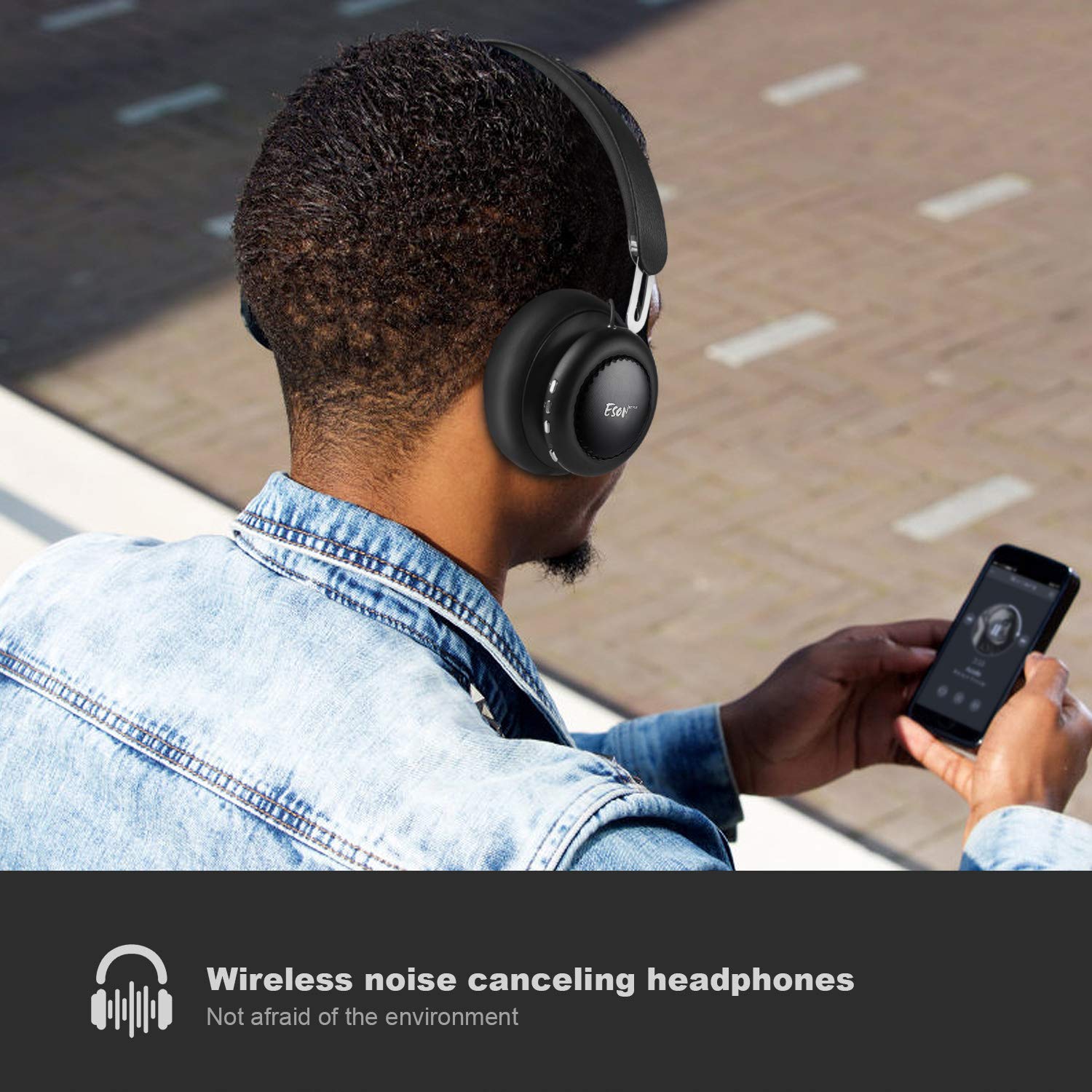 Active Noise Cancelling Headphone Bluetooth Headphones with Mirophone Deep Bass Headset Comfortable Earpads for Travel Work TV