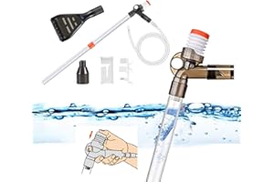 JACKSUPER 5 in1 Aquarium Gravel Cleaner Water Changer Glass Scraper Fish Tank Sand Wash Pump Kit with Air-Pressing Button and Adjustable Water Flow Controller Clamp for Fish Tank Gravel-Cleaning