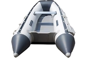 NEWPORT VESSELS Newport 8ft 10in Dana Inflatable Sport Tender Dinghy Boat - 3 Person - 10 Horsepower - USCG Rated, White/Gray