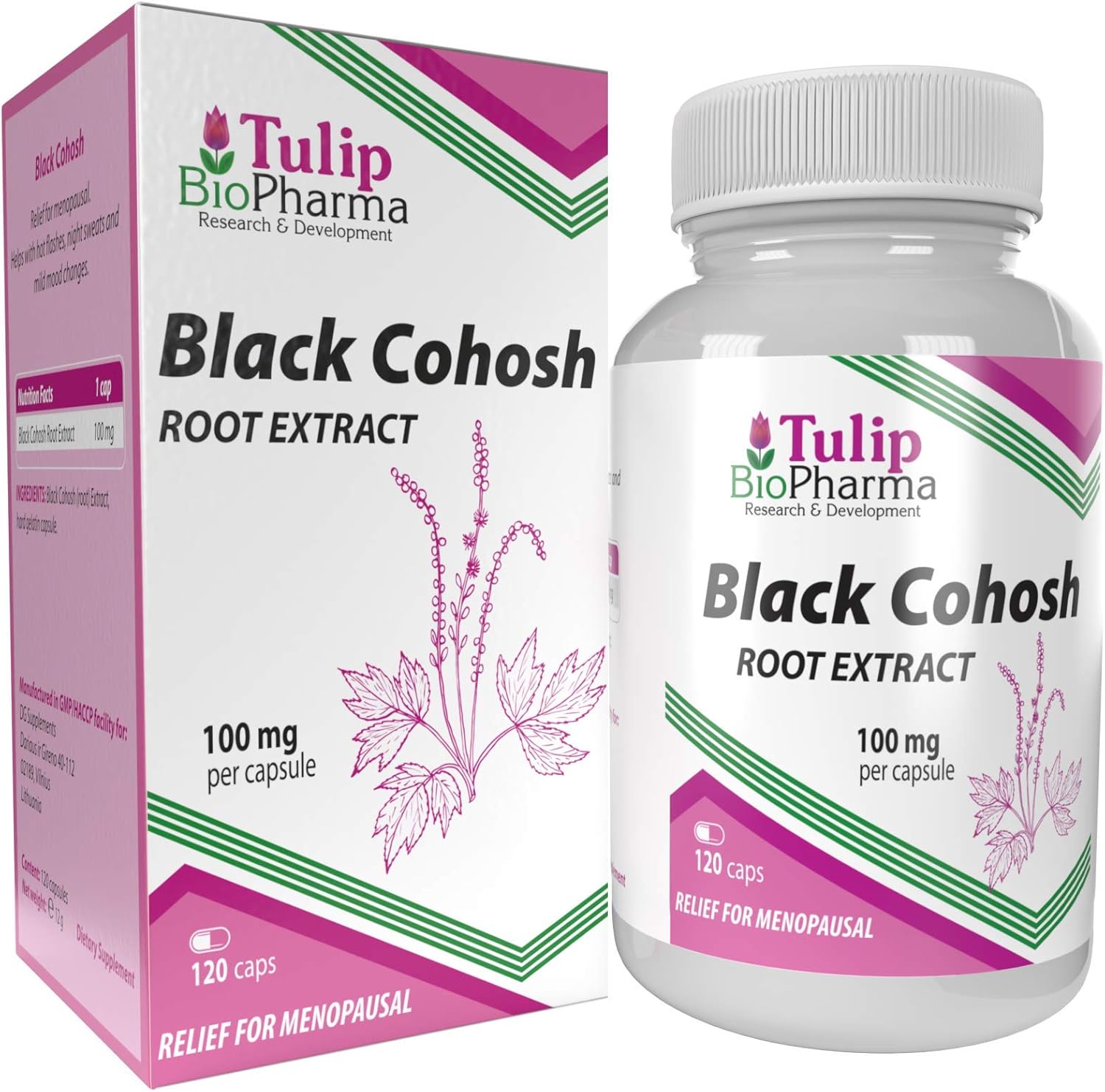 Black Cohosh Extract 100mg 120 Capsules 24 Month Supply, Traditional